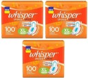 Whisper Choice Ultra Sanitary Pads for Women XL Pack of 6+6+6 Napkins Sanitary Pads Sanitary Pad  (Pack of 18)