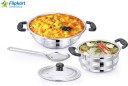 Flipkart SmartBuy Stainless Steel Induction Friendly set of 4 Pc Cookware Set Induction Bottom Cookware Set  (Stainless Steel, 4 - Piece)