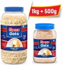 Manna Oats - 1.5kg (1kg x 1 Jar and 0.5kg x 1 Jar) | Gluten Free Steel Cut Rolled Oats | High in Fibre & Protein | 100% Natural | Helps Maintain Cholesterol. Good for Diabetics Plastic Bottle  (2 x 0.75 kg)