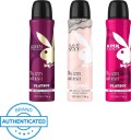 PLAYBOY Queen Of The Game + Play It Sexy + Super Deodorant Spray  -  For Women  (350 ml, Pack of 3)
