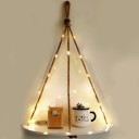 VAH Wood Half Oval White 1 Layer Wall Hanging Shelf, Wood Floating Shelves with LED Light Wooden Wall Shelf  (Number of Shelves - 1, White)
