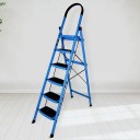 Plantex Prime Steel Folding Ladder for Home - 6 Wide Anti-Skid Steps (Blue & Black) Steel Ladder  (With Platform)