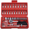 Shdav High Quality 46pcs 1/4-Inch Socket Set Tool Ratchet Torque Wrench Combo Tools Kit Car Repair Tools Set Socket Set (Pack of 46) Combination Screwdriver  (Pack of 46)