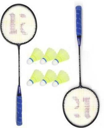 KNK Single Shaft Badminton 2 Piece Badminton With 6 Nylon Shuttle Badminton Kit Badminton Kit