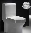 clayplus Ceramic Western Toilet/Water Closet/Commode With Soft Close Toilet Seat Premium Grade Ceramic's One Piece Western Toilet Commode Western Commode  (GLOSSY WHITE)