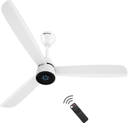 Atomberg Renesa Prime Remote 5 Star 1200 mm BLDC Motor with Remote 3 Blade Ceiling Fan  (Gloss White, Pack of 1)