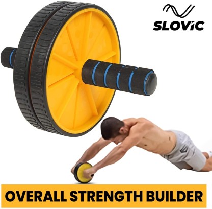 SLOVIC Double Wheel Ab Roller Gym For Exercise Fitness Equipment Ab Exerciser  (Yellow)