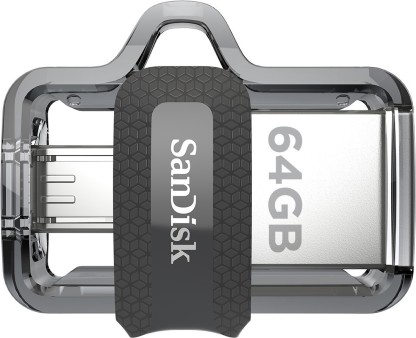 SanDisk Ultra Dual SDDD3-064G-I35 64 GB OTG Drive  (Black, Type A to Micro USB)