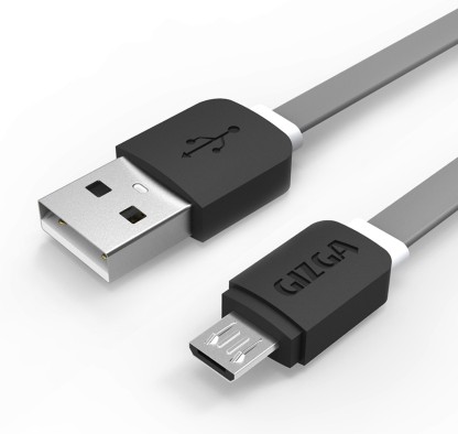 Gizga Essentials Tangle-Free (1 meter/ 3.2 Feet) Fast Charging 1 m Micro USB Cable  (Compatible with All Smartphones, Tablets and MP3 player, Grey, One Cable)