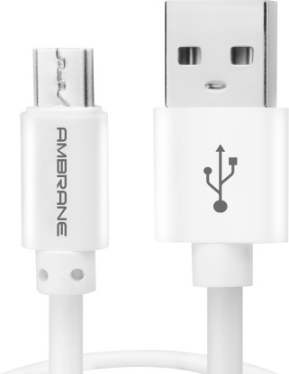Ambrane ACM-1 1m 1 m Micro USB Cable  (Compatible with Tablets, Mobiles, White, One Cable)