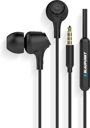 Blaupunkt EM01 Wired Headset  (Black, In the Ear)