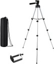 KBOOM Camera Stand Tripod With 3-Way Head Tripod for Canon Nikon Digital Camera DV Camcorder, Tripod 3110 with mobile Phone holder mount for all Smartphones Tripod  (Silver, Black, Supports Up to 1500 g)