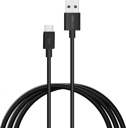 Portronics POR-656 Konnect Core 1 m USB Type C Cable  (Compatible with Type - c, Black, One Cable)