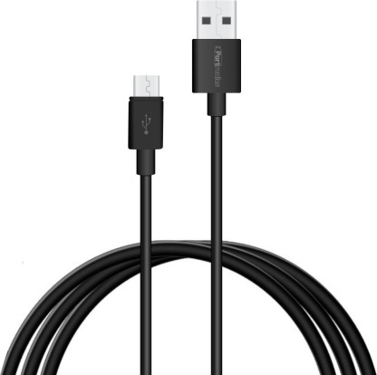 Portronics POR-654 Konnect Core 1M 1 m Micro USB Cable  (Compatible with All Phones for Micro USB Devices, Black, One Cable)