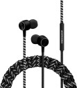 CROSSLOOP PRO Series Braided Tangle Free Designer Earphone with Metallic Driver for Extra Bass, in-Line Mic & Multi-Functional Remote with Voice Command Support, 3.5mm Universal Jack (Black & Grey) Wired Headset  (Black, In the Ear)
