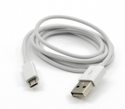 Remembrand 2.4A Fast Charging 1 m Micro USB Cable  (Compatible with Mobile Phone, Tablet, White, One Cable)