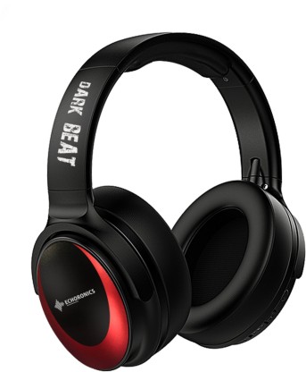 MEVOFIT Dark Beat Headphones with Mic & Ultra-Deep-Bass Bluetooth Headset  (Red, On the Ear)