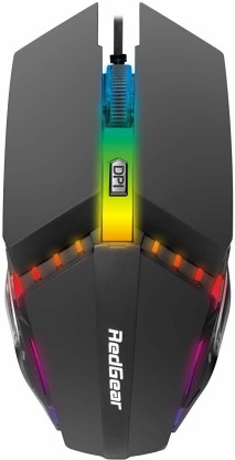Redgear A-10 Gaming Mouse with LED and DPI Upto 2400 Wired Optical  Gaming Mouse  (USB 2.0, USB 3.0, Black)