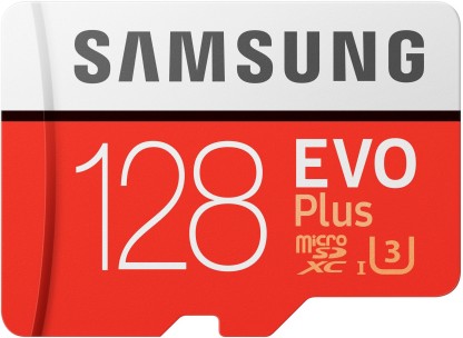 SAMSUNG EVO Plus 128 GB SD Card Class 10 100 MB/s  Memory Card  (With Adapter)