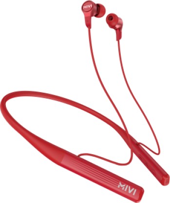 Mivi Collar 2A with Fast Charging Bluetooth Headset  (Red, In the Ear)