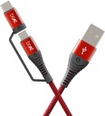 boAt Deuce USB 330 2-in-1 Micro USB and Type-c Cable with 3A Fast Charge,480mbps 3 A 1.5 m USB Type C Cable  (Compatible with Mobile, Tablet, Speaker, Power Bank, Martian Red)