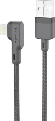Portronics Lightning Cable 1.2 m POR-1080 Konnect L  (Compatible with All Phones With 8 Pin Port, Grey, One Cable)