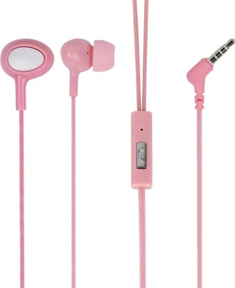 MINISO Unique In-ear Earphone with Mic and Controller - Pink Wired Headset  (Pink, In the Ear)
