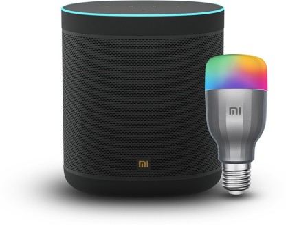 Mi Smart Speaker (Google assistant) and Mi Smart color bulb combo Pack  (Black)