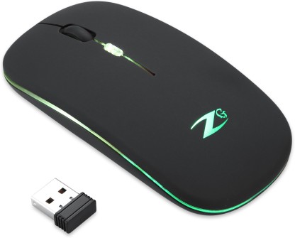 Zoook Blade / Rechargeable, 7 Color RGB, Silent Wireless Optical Mouse  (2.4GHz Wireless, Black)