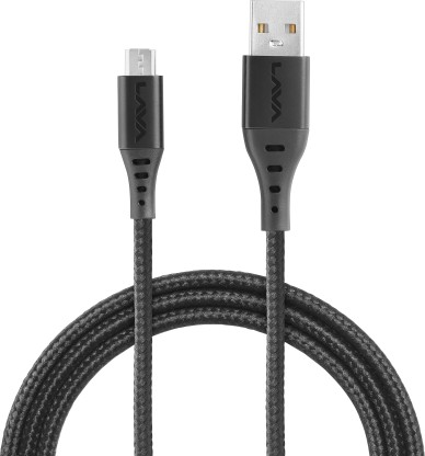 LAVA D4 1 m Micro USB Cable  (Compatible with Mobiles, Black)
