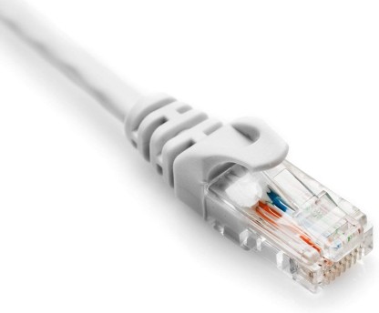 QUANTUM RJ 45 Ethernet Patch Cable/LAN Cable with Gold Plated connectors Support Upto1000mbps-16.4feet(5Meter) 5 m Copper Braiding Ethernet Cable  (Compatible with Laptop, Computer, Router, Switch Box, TV, White, One Cable)