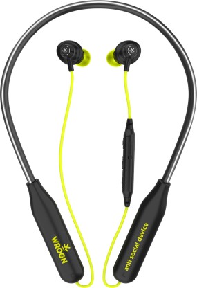 WROGN POPPERS NB1 with 40 Hours Battery Fast Charging Bluetooth Headset  (Yellow, In the Ear)