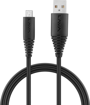 LAVA D2 pro 1 m Micro USB Cable  (Compatible with Mobile, Black, One Cable)