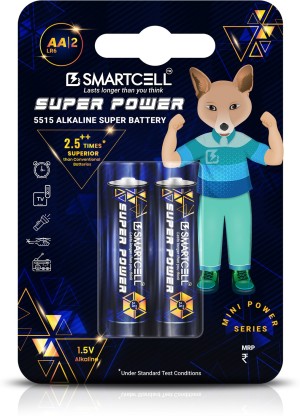 Smartcell 1.5V AA Non-Rechargeable Alkaline Mini Series  Battery  (Pack of 2)