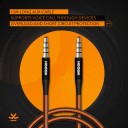WROGN AUX Cable 1.5 m AXRBD15M01  (Compatible with Mobile, Tablet, Black, Orange)