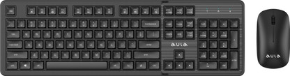 Aula AC202 Wireless Keyboard & Mouse Combo, Wireless Standard Multi-device Keyboard Compatible with Desktop, Laptop, Tablet, iPad, Mac  (Black)
