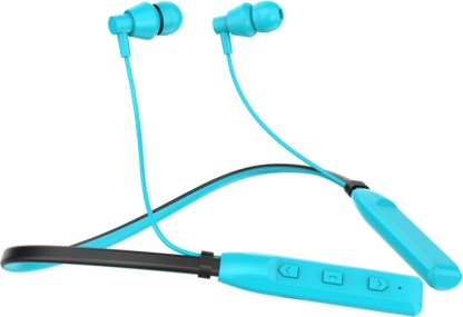 TECHFIRE Fire T30 48 Hours Play Time Neckband hi-bass Wireless Bluetooth headphone Bluetooth Headset  (Ocean Blue, True Wireless)