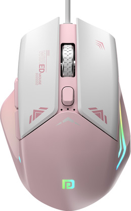 Portronics Vader Gaming Mouse with 6 Buttons, Thumb Support, RGB Lights, Max 6400 DPI Wired Ambidextrous Optical  Gaming Mouse  (USB 2.0, Pink)