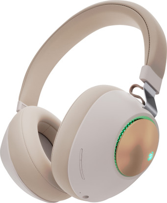 ZEBRONICS Zeb-Duke, with 60h Backup, BT v5.3, Gaming Mode, ENC, LED Lights, Dual Pairing Bluetooth  (Beige, On the Ear)