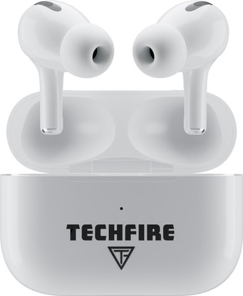 TECHFIRE BoomBuds TWS Earbuds with 100 HRS Playtime,(50ms Low Latency), Bluetooth v5.3 Bluetooth  (White, True Wireless)
