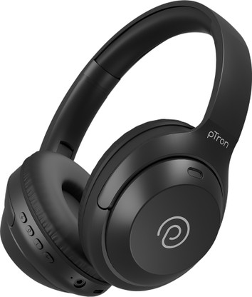 PTron Studio Classic w/ 75hrs Playtime, AI-ENC Calls, 40mm Driver, Dual-device Pairing Bluetooth (Black, On the Ear)