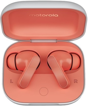 moto buds with Hi-Res Audio, Large 12.4mm driver, 42 hrs playback & IPx4 rating Bluetooth  (Coral Peach, True Wireless)