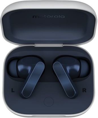 moto buds with Hi-Res Audio, Large 12.4mm driver, 42 hrs playback & IPx4 rating Bluetooth  (Starlight Blue, True Wireless)