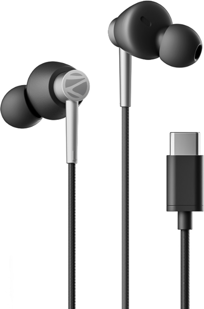 ZEBRONICS Zeb-Buds 50C, Type-C, In-Line Mic, 14mm Drivers, Wide Compatibility, Durable Wired Headset