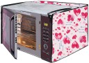 JM Homefurnishings Microwave Oven  Cover  (Width: 48 cm, Brink Pink, White)