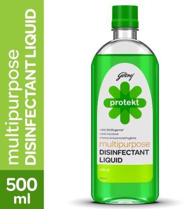 Godrej Protekt Multipurpose Disinfectant Liquid - Kills 99.9% Germs, Anti-bacterial, for Home & Personal Hygiene, Citrus Fragrance  (500 ml)