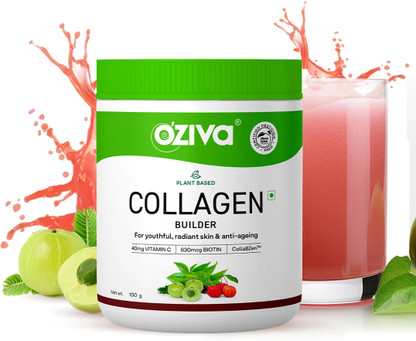 OZiva Vegan Collagen (Tangy Amla) with Biotin & Vit C for Brighter & Youthful Skin  (100 g)
