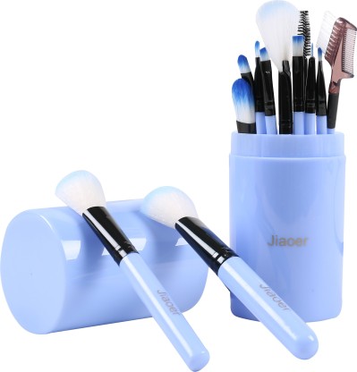 JIAOER MB012_03 Makeup Brush Set with Blue Storage Box  (Pack of 12)