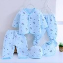 Honey Boo Presents New Born Baby Winter Wear Keep warm Baby Clothes 5Pcs (Blue)  (Blue)