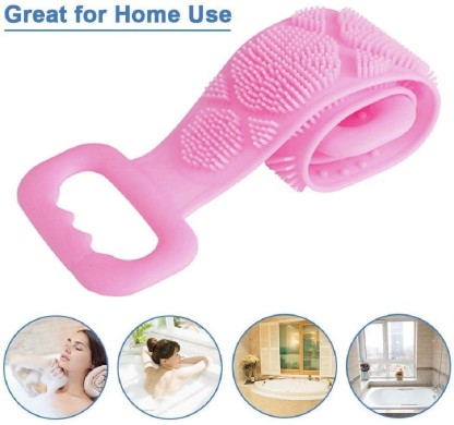 Sheling Silicone Massager Bath Dual Side Back Scrubber Belt Body Bath Brush